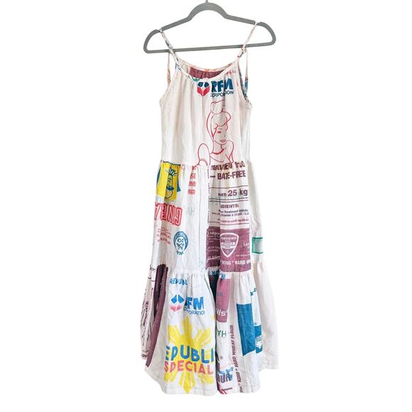 ARAPILAK Flour Sack Tiered Dress One Size - Picture 1 of 6